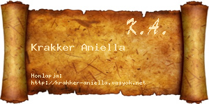 Krakker Aniella névjegykártya